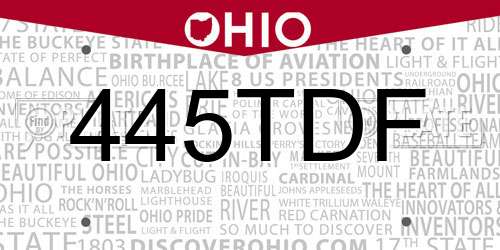 445TDF Ohio License Plate