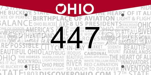 447 Ohio License Plate