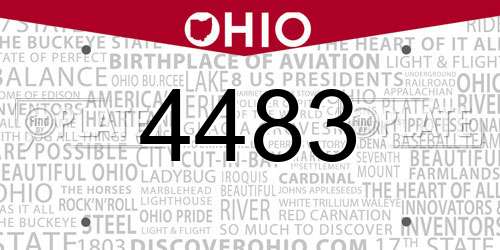 4483 Ohio License Plate