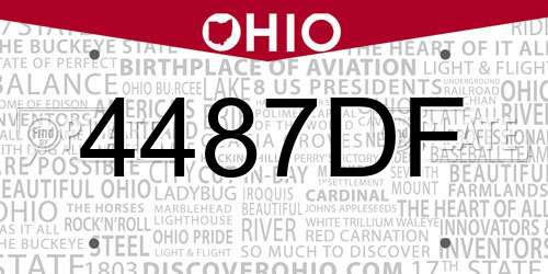 4487DF Ohio License Plate