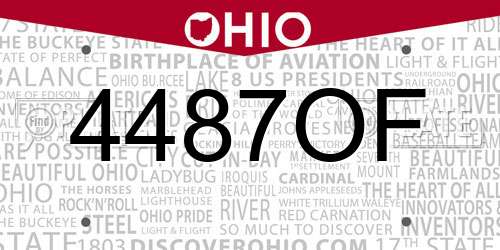 4487OF Ohio License Plate