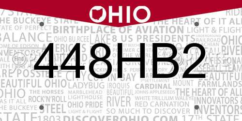 448HB2 Ohio License Plate