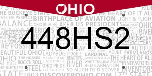 448HS2 Ohio License Plate