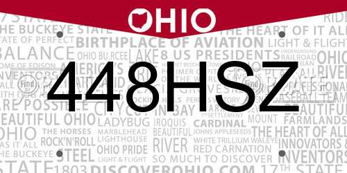 448HSZ Ohio License Plate