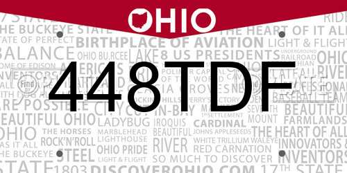 448TDF Ohio License Plate
