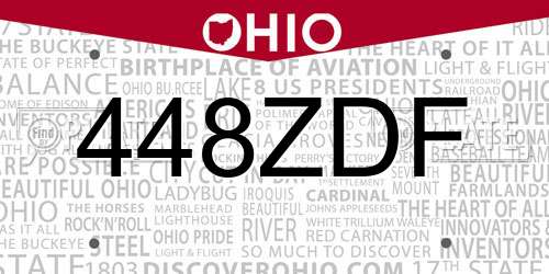 448ZDF Ohio License Plate