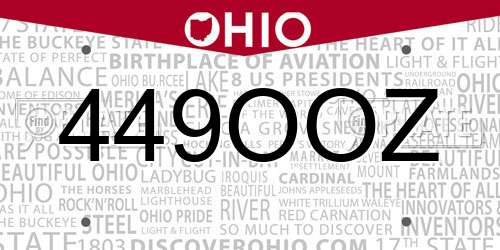 449OOZ Ohio License Plate