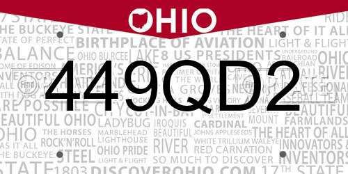 449QD2 Ohio License Plate