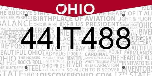 44IT488 Ohio License Plate