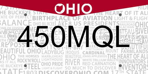 450MQL Ohio License Plate