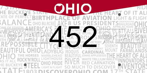 452 Ohio License Plate