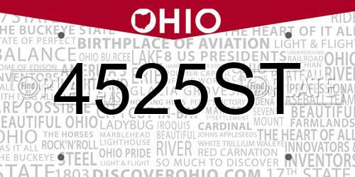 4525ST Ohio License Plate