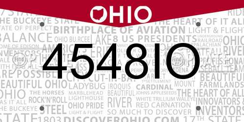4548IO Ohio License Plate