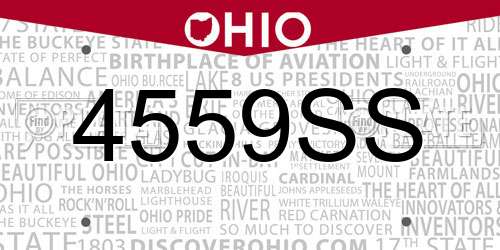 4559SS Ohio License Plate
