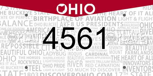 4561 Ohio License Plate