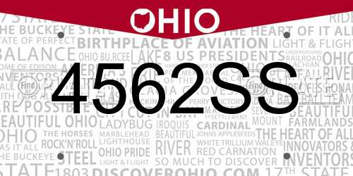 4562SS Ohio License Plate