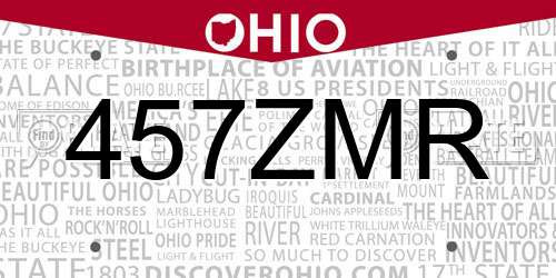 457ZMR Ohio License Plate