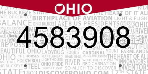 4583908 Ohio License Plate