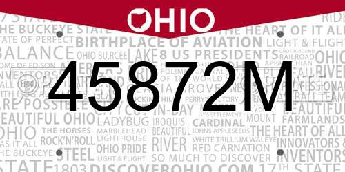 45872M Ohio License Plate