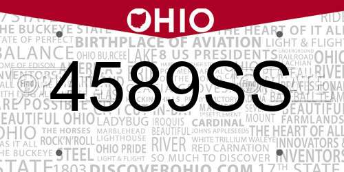 4589SS Ohio License Plate