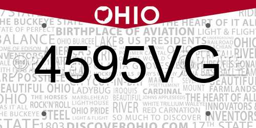 4595VG Ohio License Plate