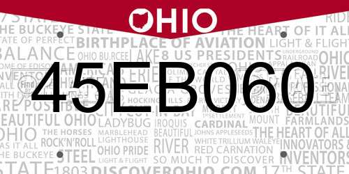 45EB060 Ohio License Plate