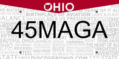 45MAGA Ohio License Plate