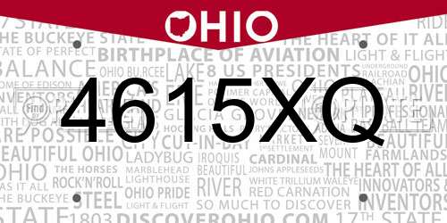 4615XQ Ohio License Plate