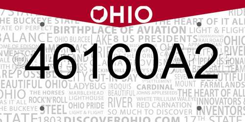 46160A2 Ohio License Plate
