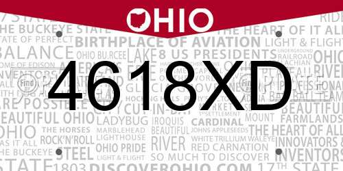 4618XD Ohio License Plate