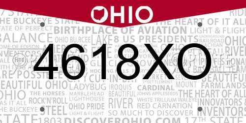 4618XO Ohio License Plate