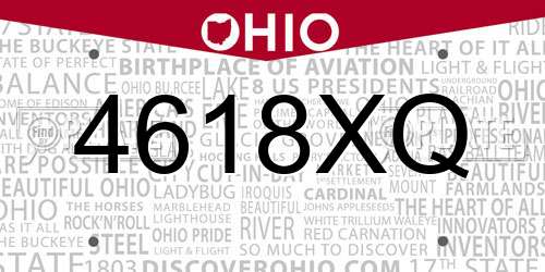 4618XQ Ohio License Plate