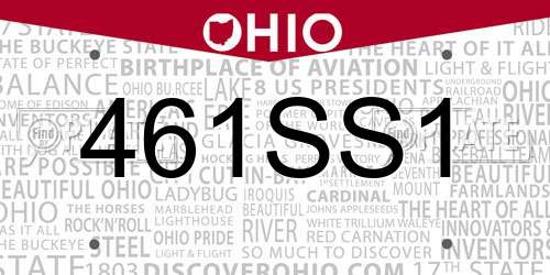461SS1 Ohio License Plate