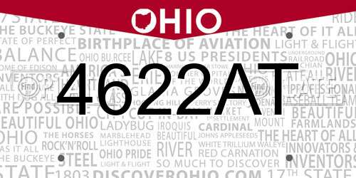 4622AT Ohio License Plate