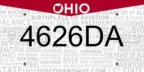 4626DA Ohio License Plate
