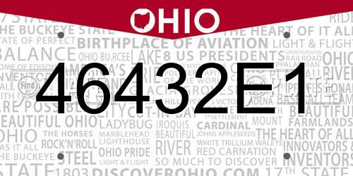 46432E1 Ohio License Plate