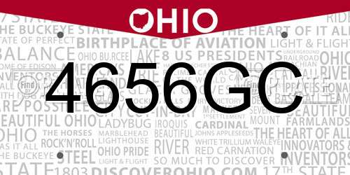 4656GC Ohio License Plate