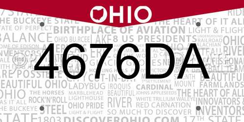 4676DA Ohio License Plate