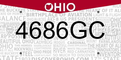 4686GC Ohio License Plate