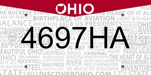 4697HA Ohio License Plate