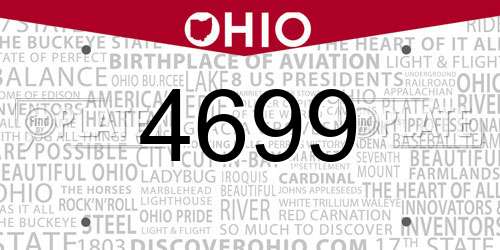 4699 Ohio License Plate