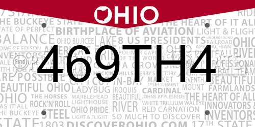 469TH4 Ohio License Plate