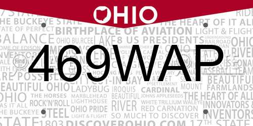 469WAP Ohio License Plate