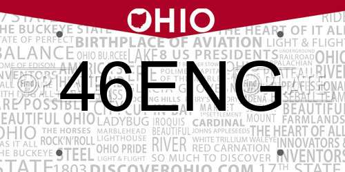 46ENG Ohio License Plate