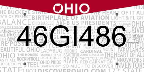 46GI486 Ohio License Plate