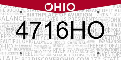4716HO Ohio License Plate