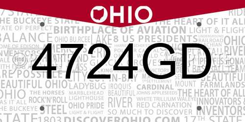4724GD Ohio License Plate
