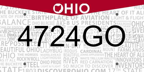 4724GO Ohio License Plate