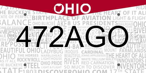 472AGO Ohio License Plate