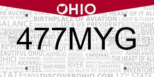 477MYG Ohio License Plate